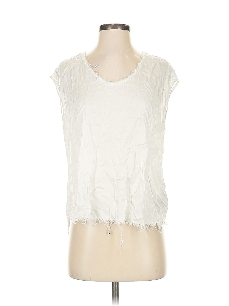Pre-owned Dear John Sleeveless Blouse In White