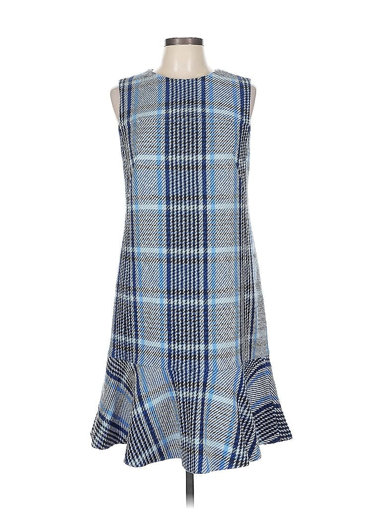 Akris Punto Plaid Blue Casual Dress Size 10 - photo 1