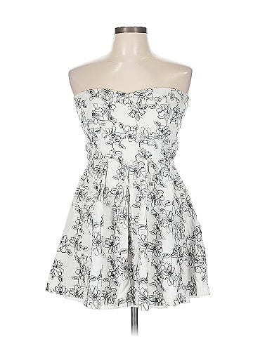 Have & Have White Strapless Floral Print Mini Dress (view 1)