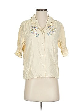 Simple Retro 3/4 Sleeve Button Down Shirt