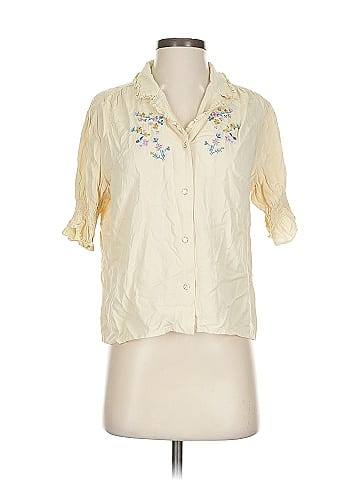 Simple Retro 3/4 Sleeve Button-Down Shirt (view 1)