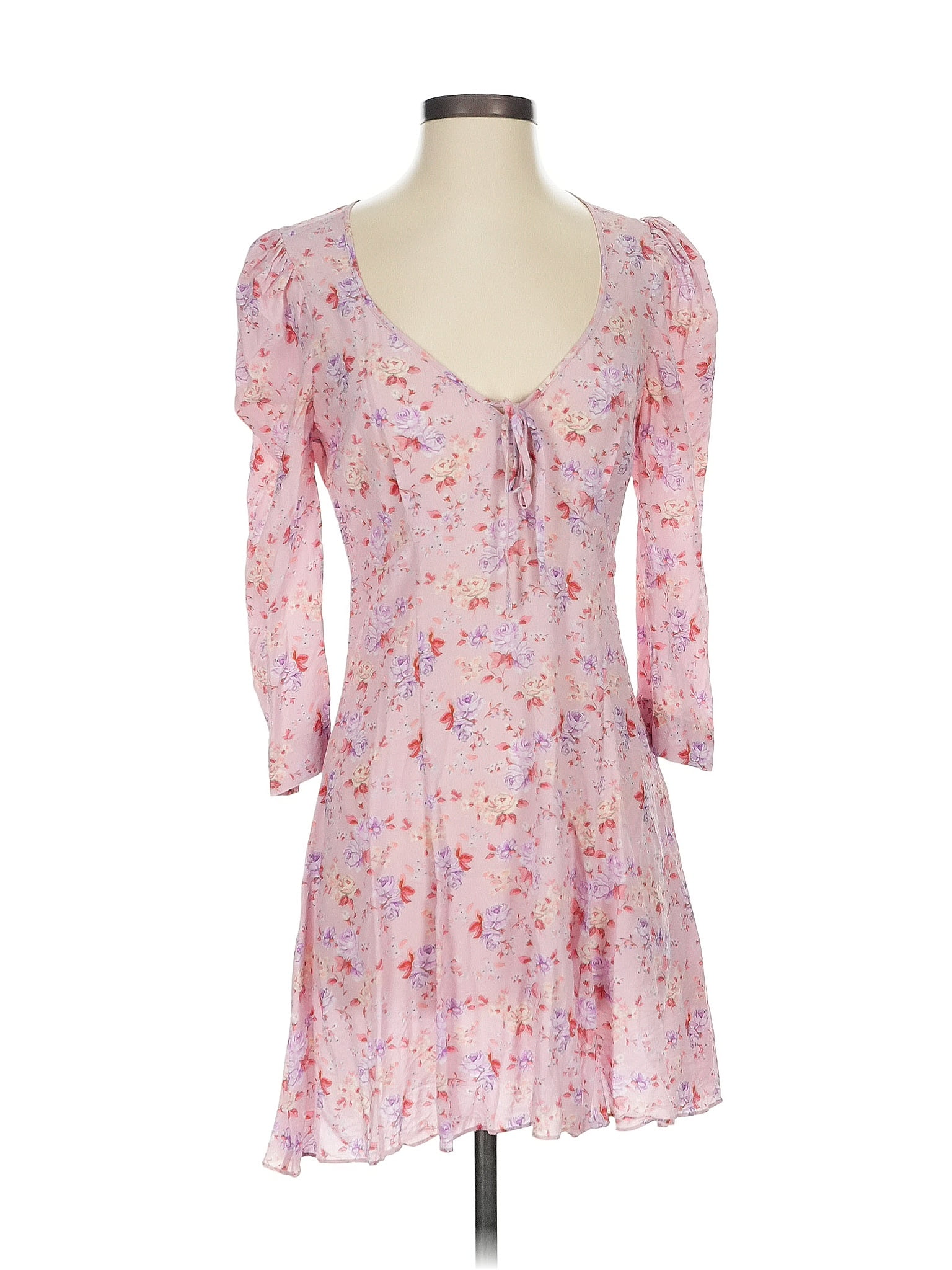 LoveShackFancy 100% Silk Pink Casual Dress Size 4