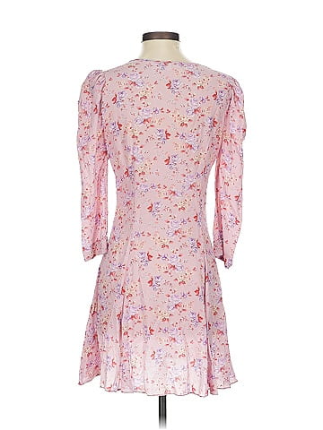 LoveShackFancy 100% Silk Pink Casual Dress Size 4
