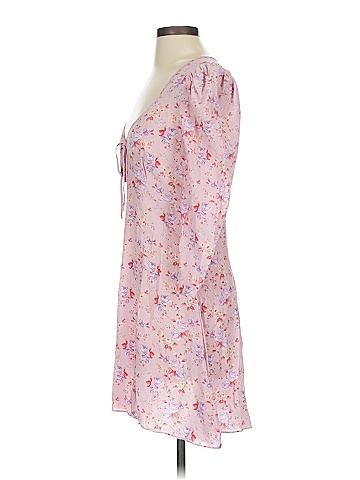 LoveShackFancy 100% Silk Pink Casual Dress Size 4