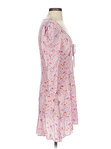 LoveShackFancy 100% Silk Pink Casual Dress Size 4