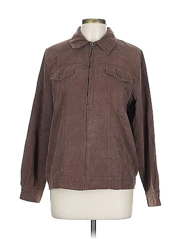 Alfred Dunner Brown Alfred Dunner Classic Suede Jacket (view 1)