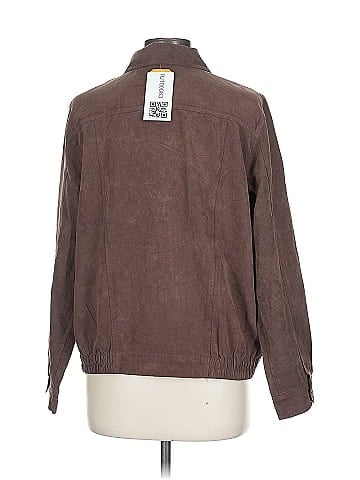 Alfred Dunner Brown Alfred Dunner Classic Suede Jacket (view 2)