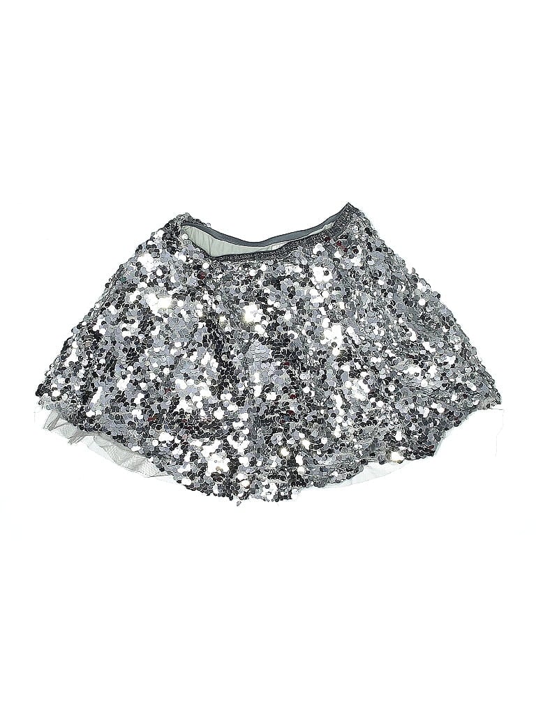 Zara Kids 100% Cotton Metallic Silver Skirt Size 10 - photo 1