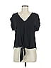 Veronica M. Black Short Sleeve Top Size M - photo 1