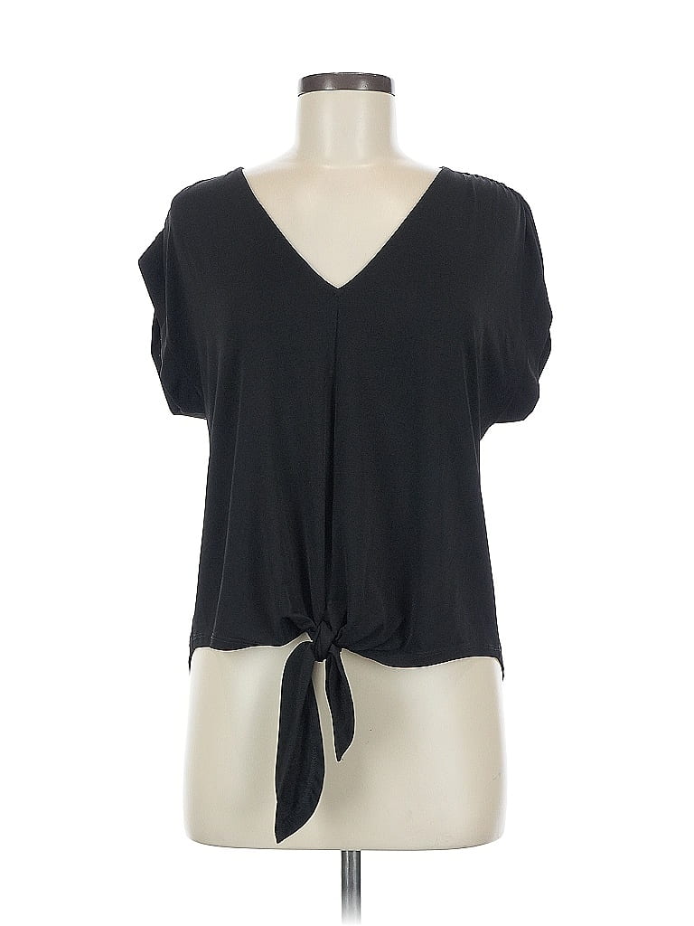 Veronica M. Black Short Sleeve Top Size M - photo 1