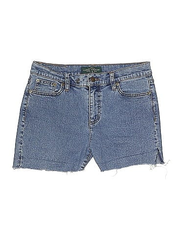 Lauren Jeans Co. Blue Denim Short with Frayed Hem (view 1)