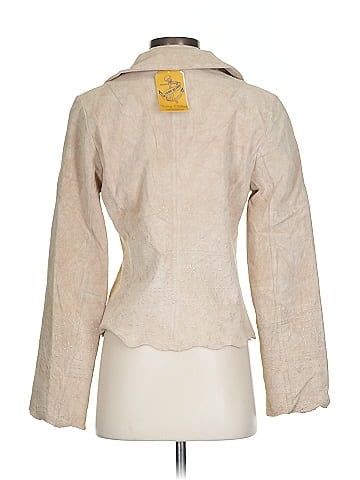 Arden B. Beige Embroidered Suede Women's Jacket (view 2)