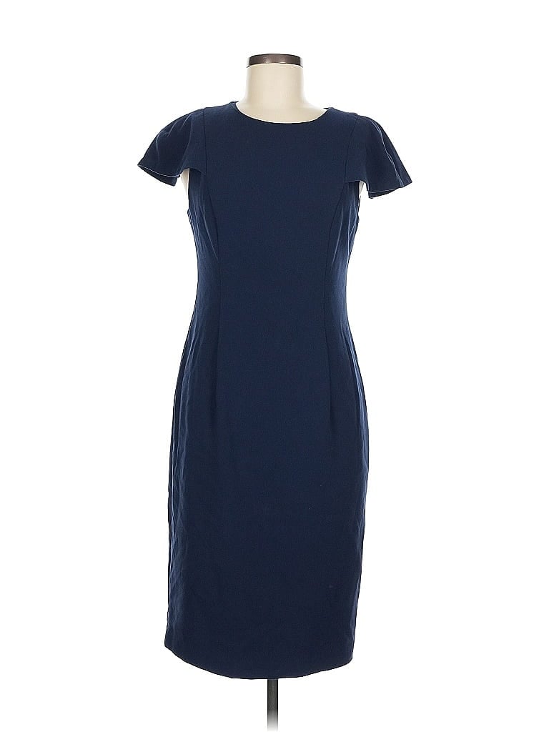 Black Halo Solid Blue Casual Dress Size 8 - photo 1