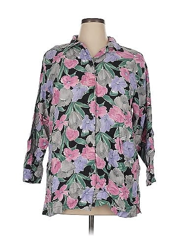 Venezia Floral Black Short Sleeve Shirt (view 1)