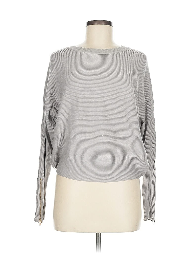 Pre-owned Carmen Marc Valvo Long Sleeve T-shirt In Gray