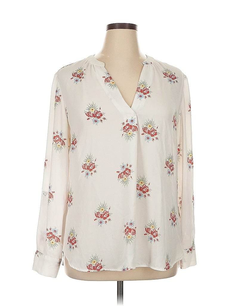 Soho 100% Polyester Ivory Long Sleeve Blouse Size XL - photo 1