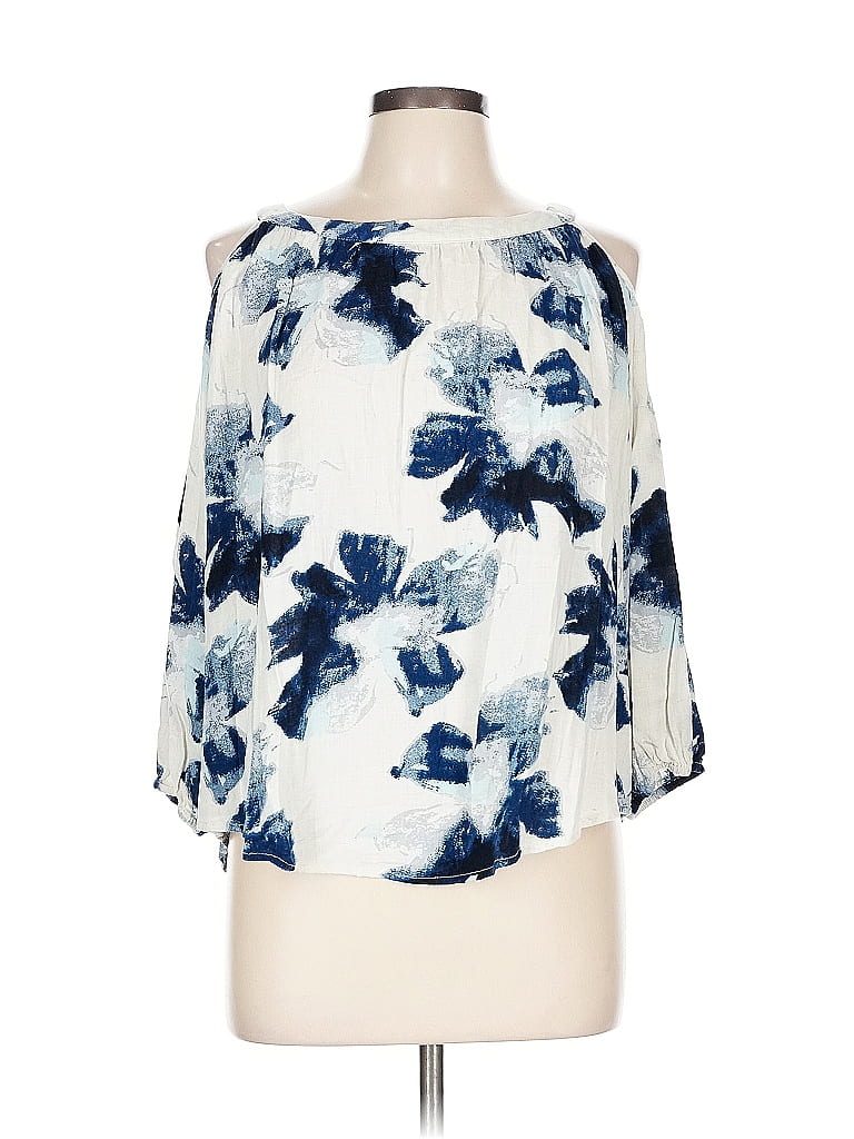 Mystree Blue 3/4 Sleeve Blouse Size L - photo 1