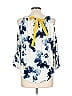 Mystree Blue 3/4 Sleeve Blouse Size L - photo 2