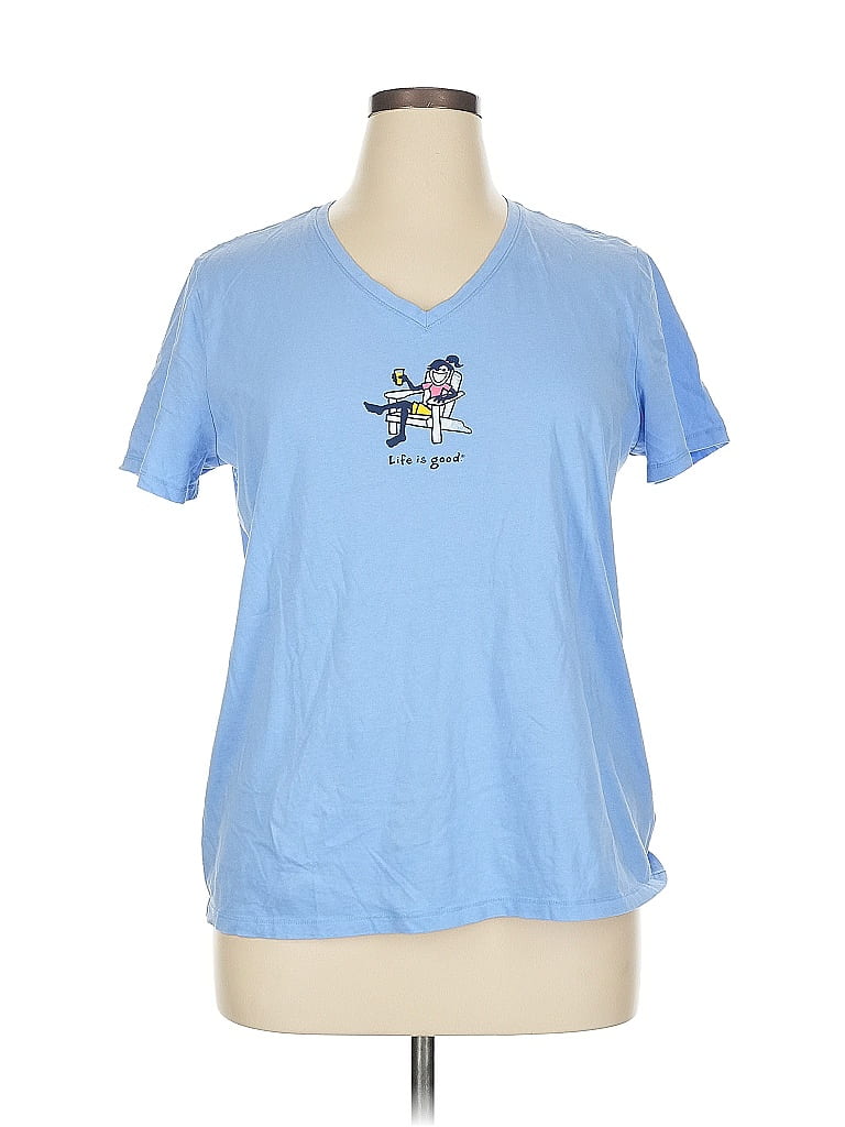 Life Is Good 100% Cotton Blue Short Sleeve T-Shirt Size XL - photo 1