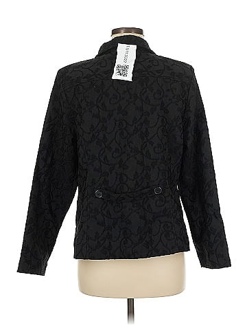 Christopher & Banks Black Textured Classic Women's Jacket (view 2)
