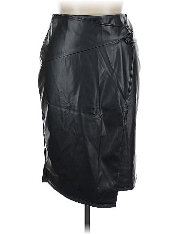 Kate Kasin Faux Leather Skirt (view 1)