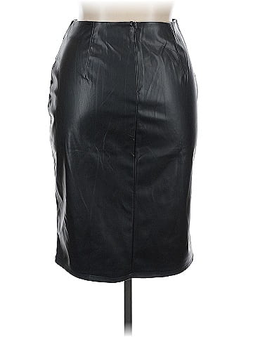 Kate Kasin Faux Leather Skirt (view 2)