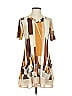 LOGO by Lori Goldstein Graphic Brown Casual Dress Size XS - photo 1