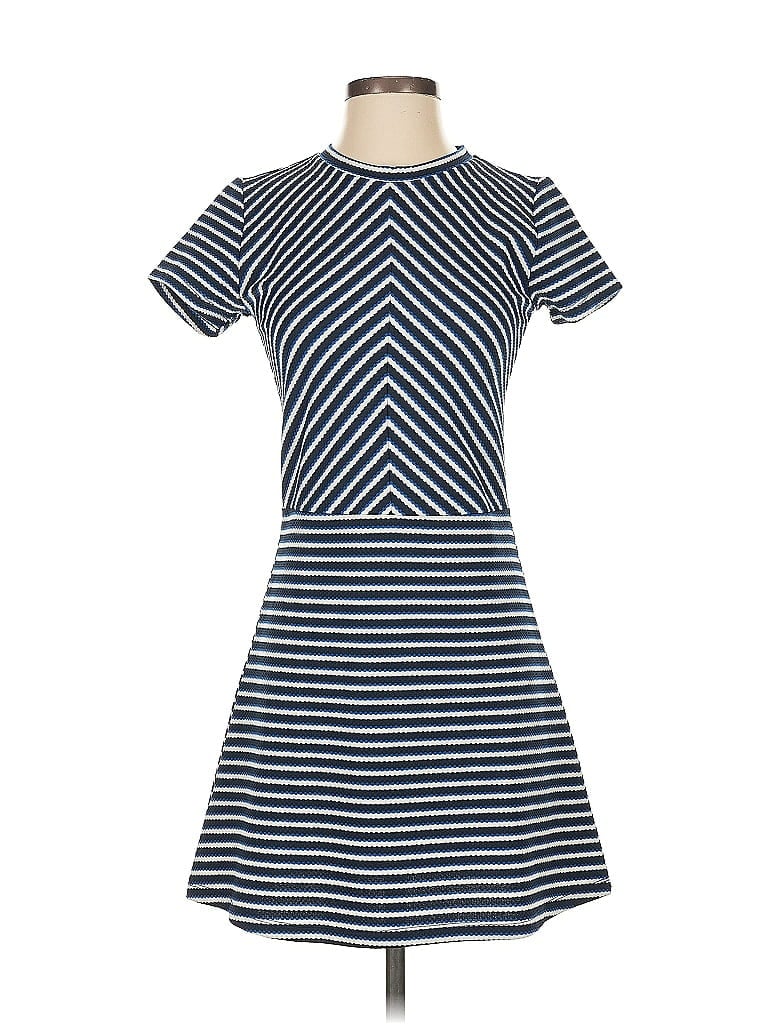 Mango Stripes Blue Casual Dress Size S - photo 1