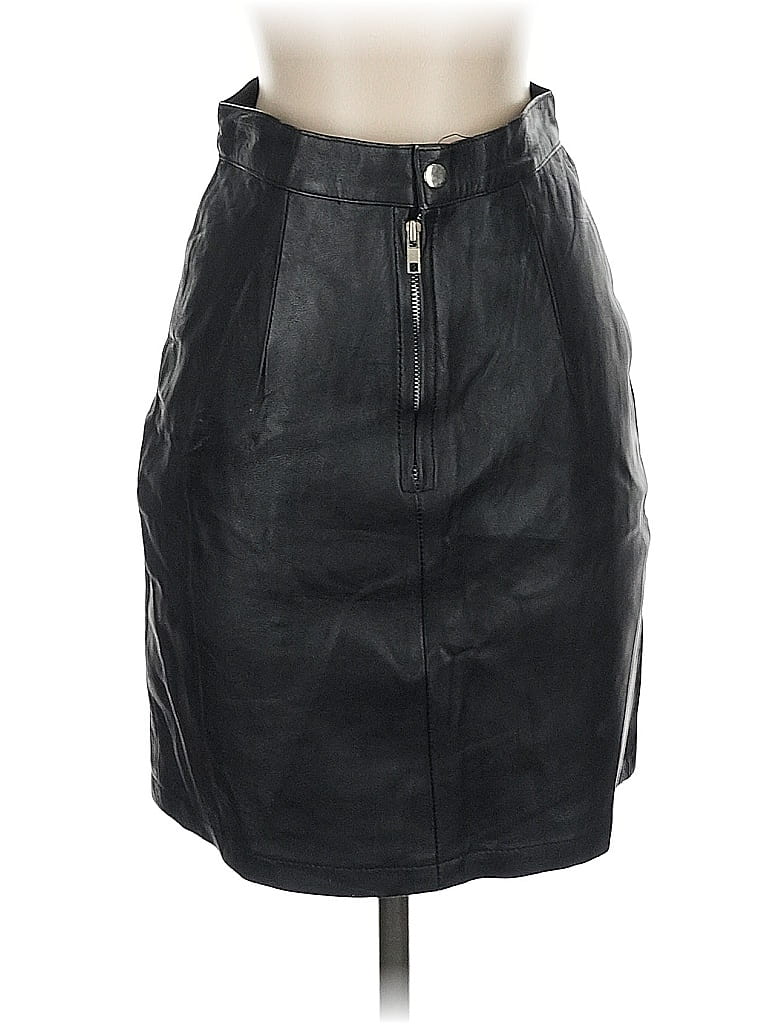 Pre-owned Unbranded Faux Leather Skirt In Black