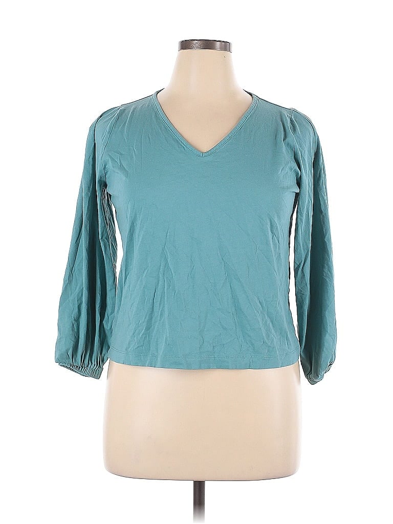 Pre-owned Ann Taylor Loft 3/4 Sleeve T-shirt In Blue