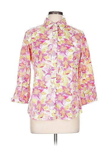 Foxcroft Pink Floral Wrinkle-Free Button-Down (view 1)