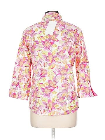 Foxcroft Pink Floral Wrinkle-Free Button-Down (view 2)