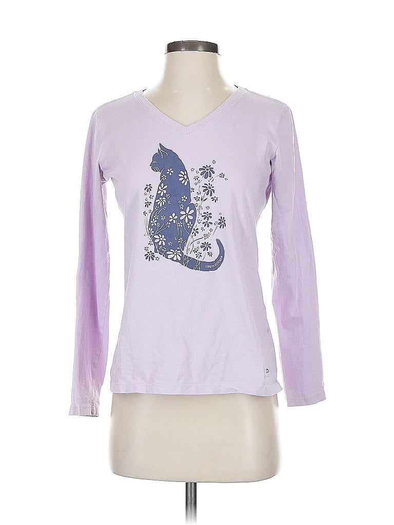Life Is Good 100% Cotton Purple Long Sleeve T-Shirt Size XS - photo 1