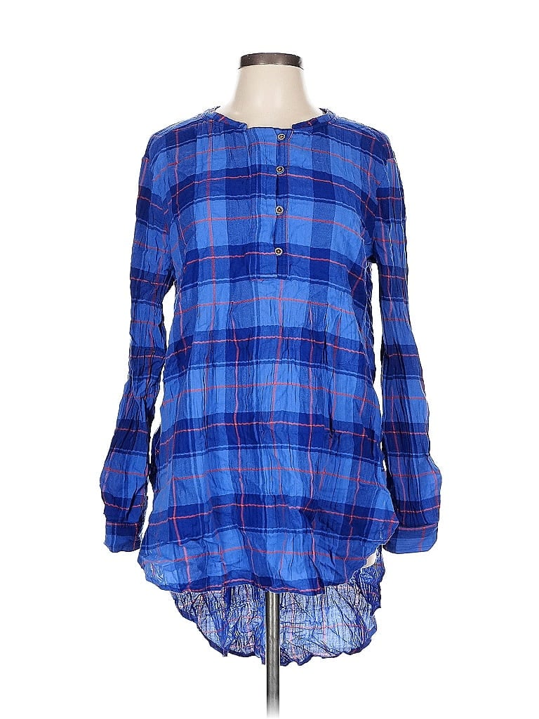 Pre-owned Holding Horses Long Sleeve Blouse In Blue