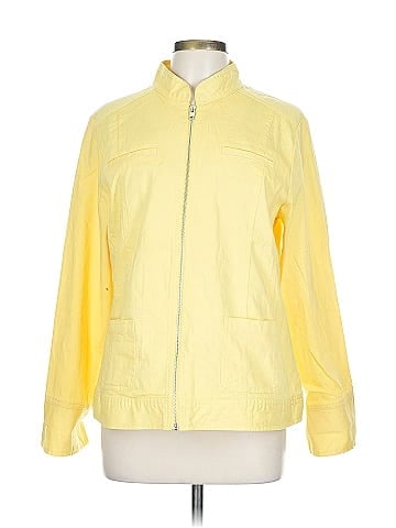 Christopher & Banks Yellow Zip Front Jacket Classic (view 1)