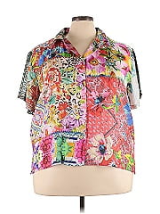 Johnny Was Short Sleeve Silk Top