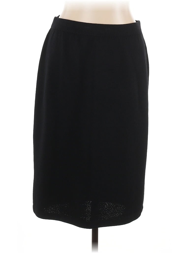 St. John Solid Black Formal Skirt Size 12 - photo 1