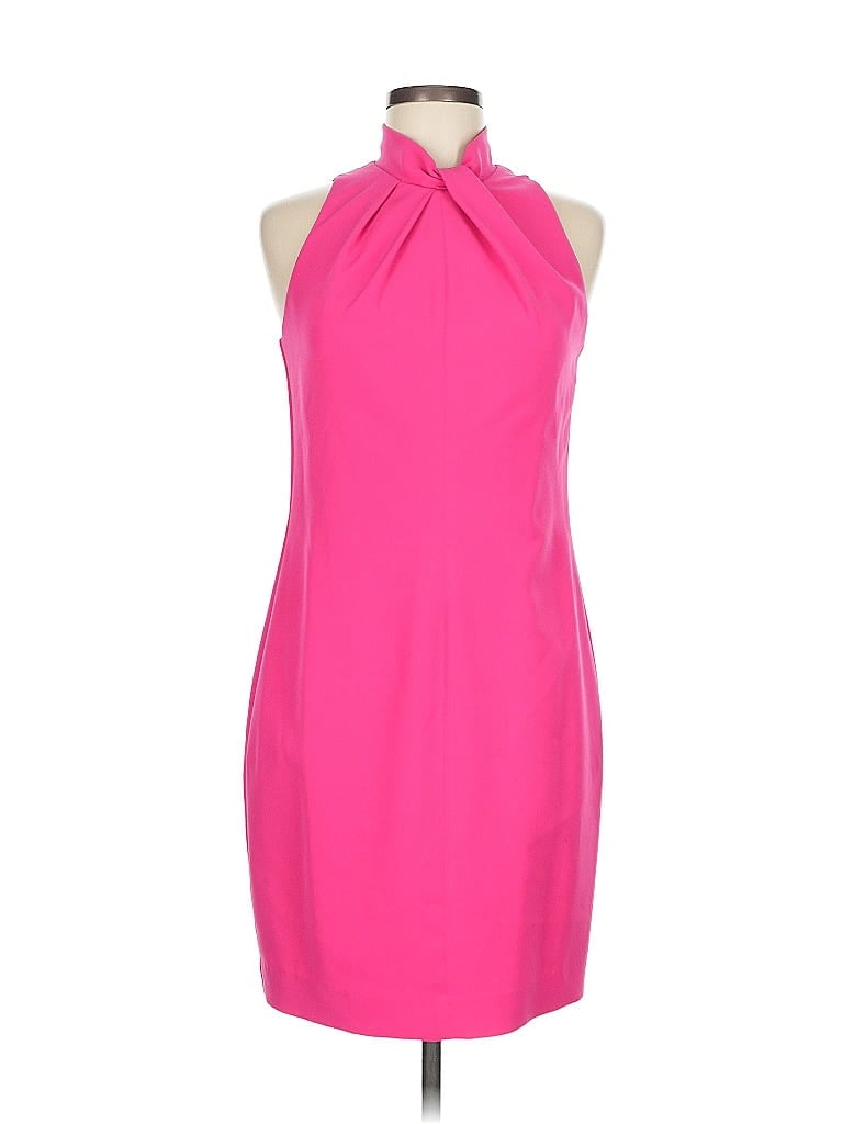 Black Halo Solid Pink Cocktail Dress Size 8 - photo 1