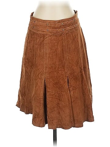 Marie Claire Feminine Brown Rustic Pleated Skirt (view 1)