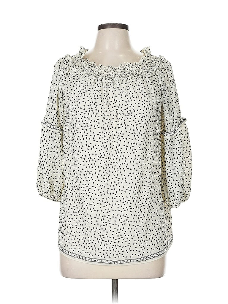 Pre-owned Max Studio 3/4 Sleeve Blouse In White