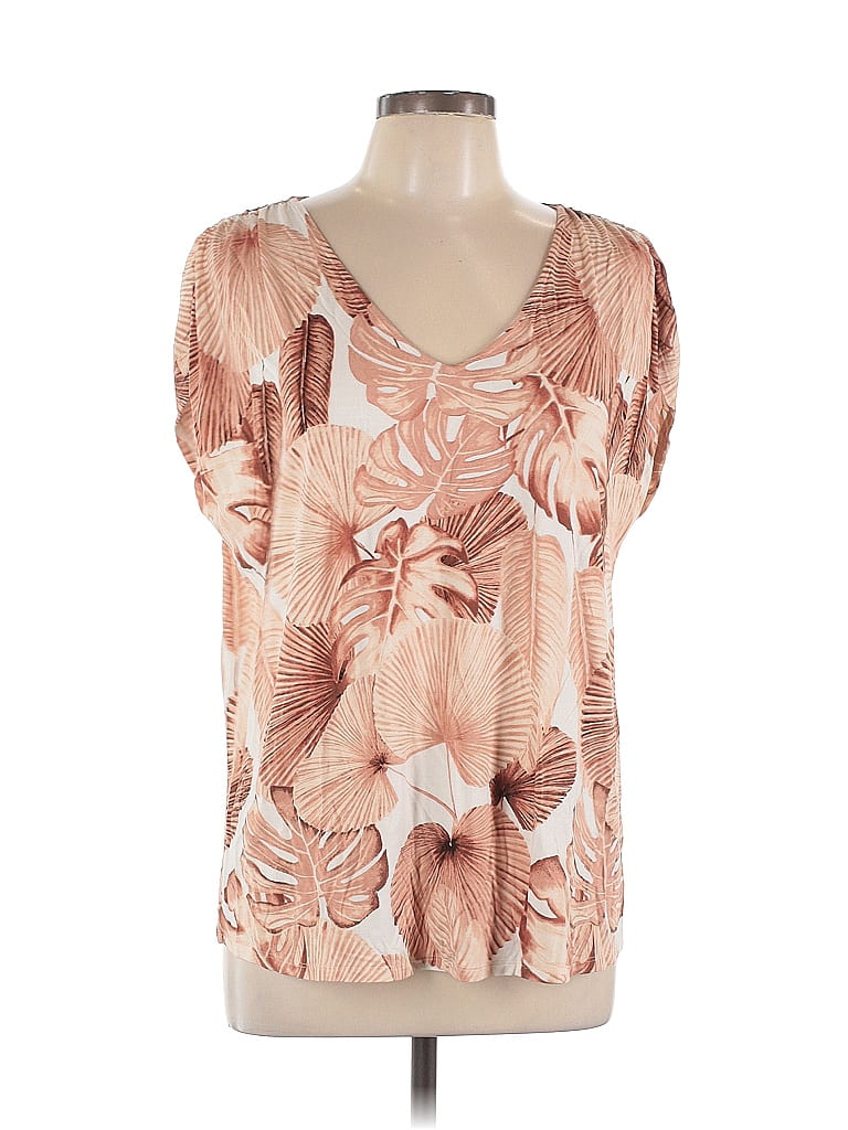 Soma Tan Short Sleeve Blouse Size L - photo 1