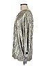 JM Collection Metallic Silver Long Sleeve Blouse Size M - photo 5