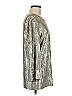 JM Collection Metallic Silver Long Sleeve Blouse Size M - photo 4