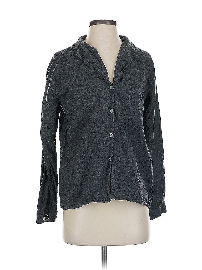 Pre-owned Assorted Brands 3/4 Sleeve Button Down Shirt In Gray