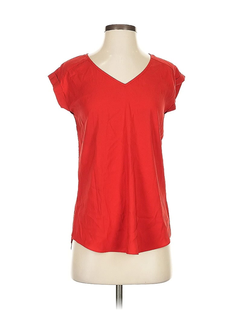 Pre-owned Express Outlet Short Sleeve Top Red V Neck Tops