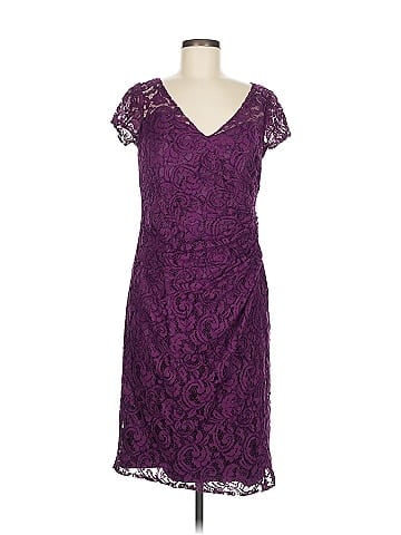 Jasmine Elegant Purple Lace Cocktail Dress (view 1)