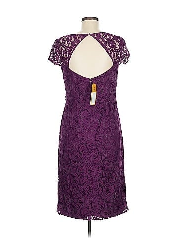 Jasmine Elegant Purple Lace Cocktail Dress (view 2)
