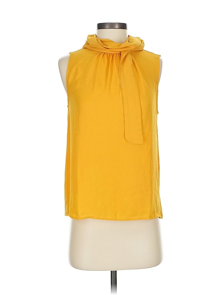 Pre-owned Ann Taylor Sleeveless Blouse In Yellow