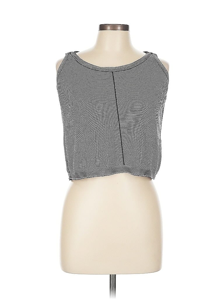 Escada Stripes Gray Sleeveless T-Shirt Size EU 44 / US 14 - photo 1
