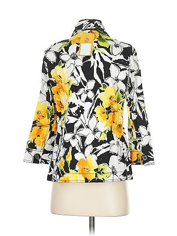 Christopher & Banks Yellow Floral Patterned Blazer (view 2)